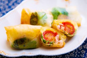ミニトマトの春巻き　日野菜キッチンカフェ　レシピ